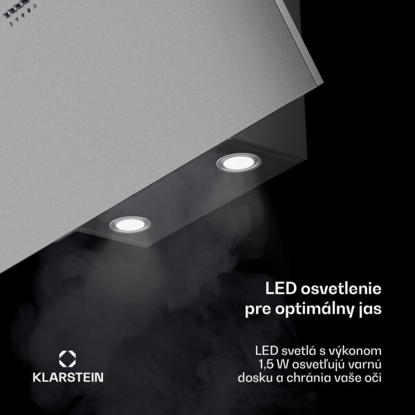 Klarstein Silver Lining 90 digestor 90 cm 568 m³/h EEK A nehrdzavejúca oceľ - Image 2