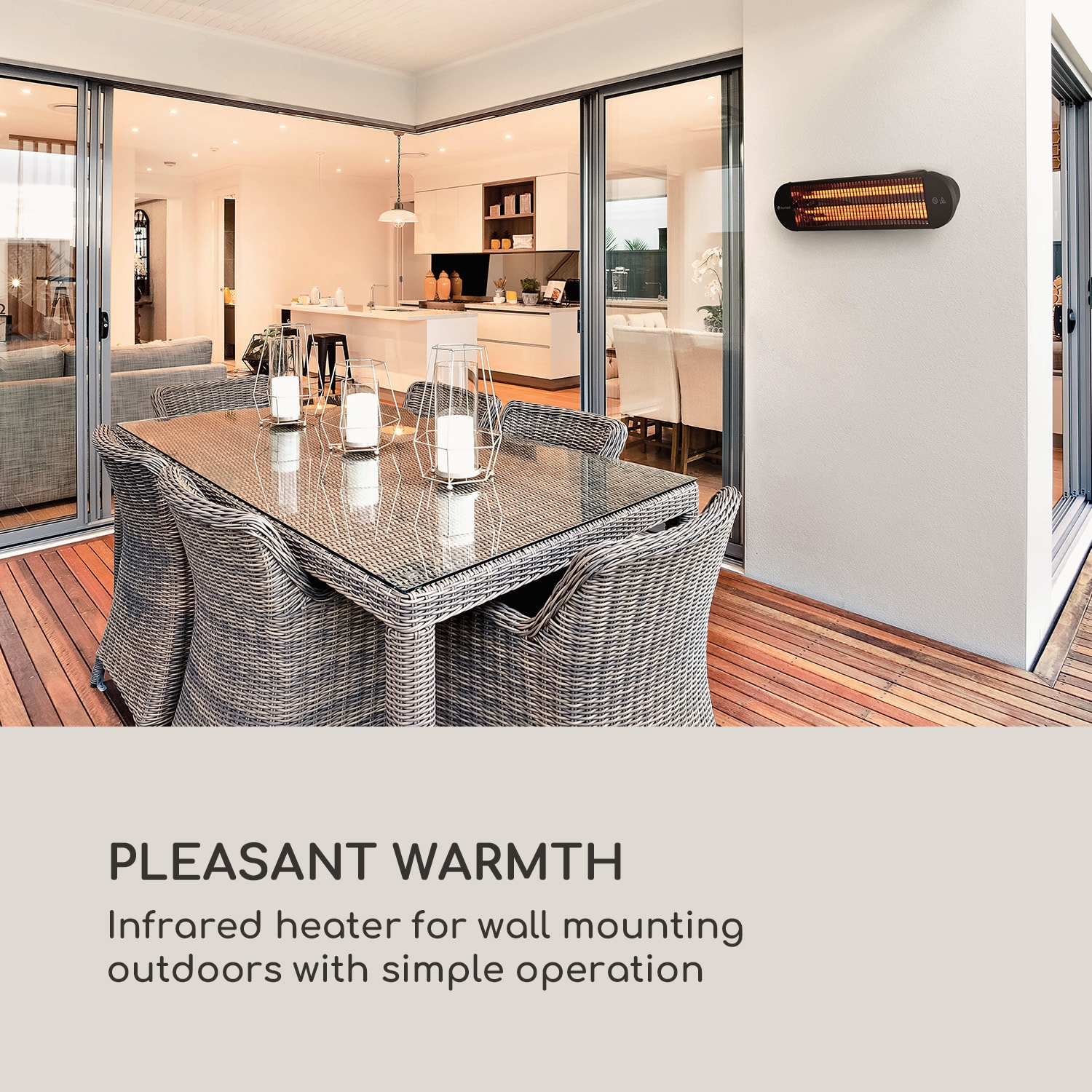 Blumfeldt Gold Bar 2000 Swing, infračervený ohrievač, 2000 W, 60° oscilácia - Image 3