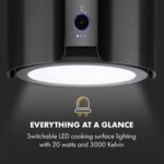 Klarstein Skyfall, digestor, 45 cm, ostrovčekový, 402 m³/h, LED, nehrdzavejúca oceľ, čierny - Image 2