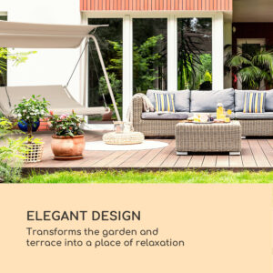 Blumfeldt Garden Grove, záhradné ležadlo, swing bed, oceľový rám, slnečná strecha, polyester, piesková