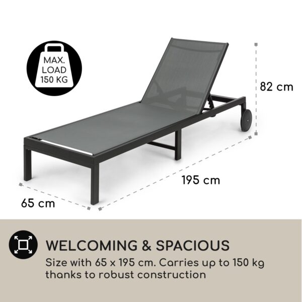 Blumfeldt Lucca Lounger, záhradné lehátko, hliník, 4 úrovne