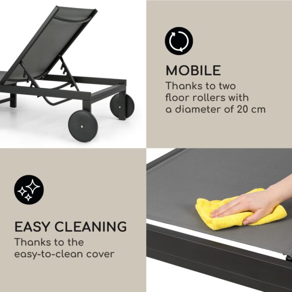 Blumfeldt Lucca Lounger, záhradné lehátko, hliník, 4 úrovne - Image 2