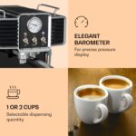 Klarstein Gusto Classico, pákový kávovar, 1350 W, 20 bar, 1,5l, nehrdzavejúca oceľ