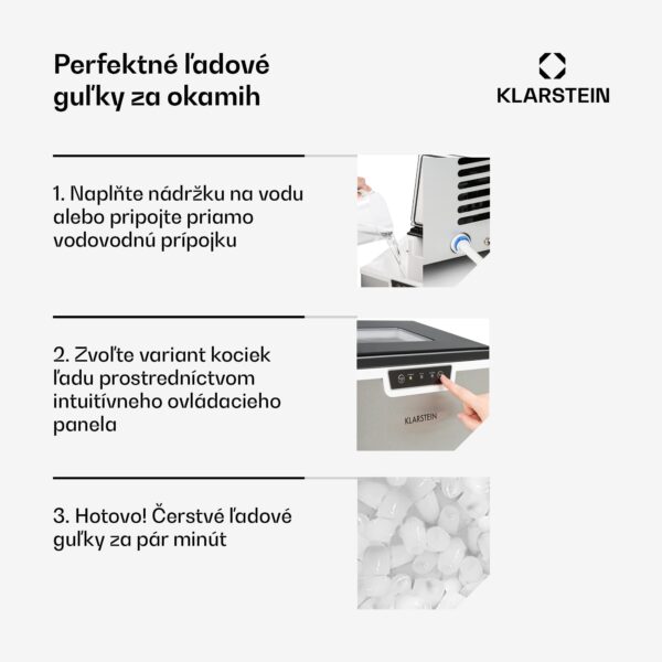 Klarstein Icefestival Bullet, výrobník ľadu, 400 W, nádrž 1,9 l, 20 kg/24 h