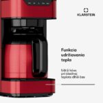 Klarstein Arabica 1.2, kávovar, 1,2 l, EasyTouch Control, strieborný/čierny - Image 3