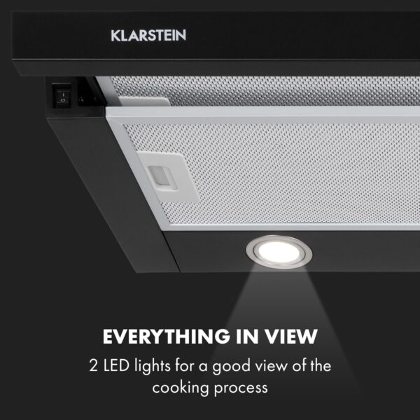 Klarstein Mariana 60, plochý digestor, 500 m³/h, odsávanie vzduchu, LED - Image 2