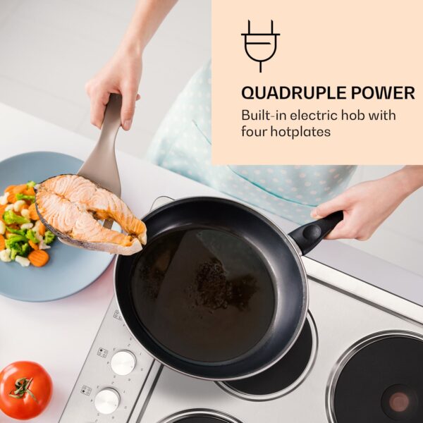Klarstein Appetito 4, elektrická varná doska, 5500 W, 4 platne, 6 stupňov výkonu, nehrdzavejúca oceľ - Image 3