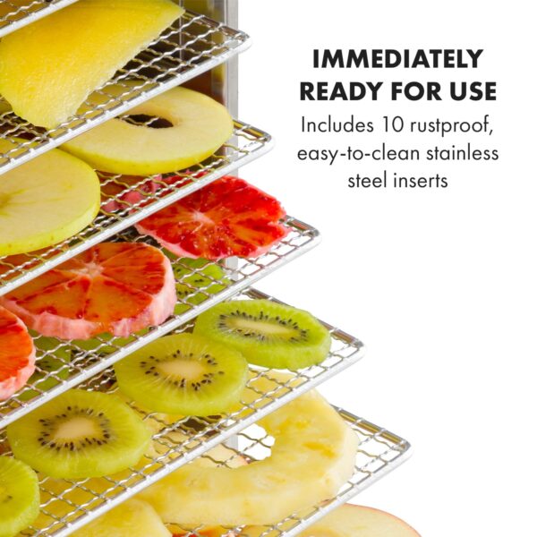 Klarstein Captain Jerky 110, sušička potravín, 1000 W, 30-90 °C, 24-hod. časovač, nehrdzavejúca oceľ - Image 2