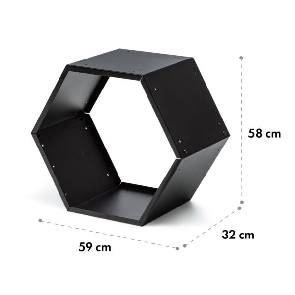 Blumfeldt Hexawood Black, stojan na drevo, šesťuholníkový tvar, 50,2 × 58 × 32 cm - Image 3