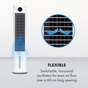Klarstein Skytower Grand Smart, ochladzovač vzduchu, 80 W, 480 m³/h, 8 l, mobilný