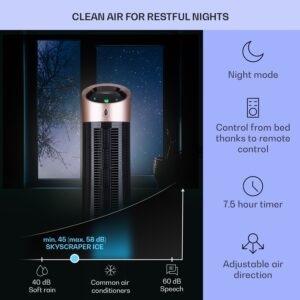 Klarstein Skyscraper Ice, 4 v 1 ochladzovač vzduchu, ventilátor, čistička vzduchu, zvlhčovač, 45 W, 210 m³/h, oscilácia, mobilný, diaľkové ovládanie
