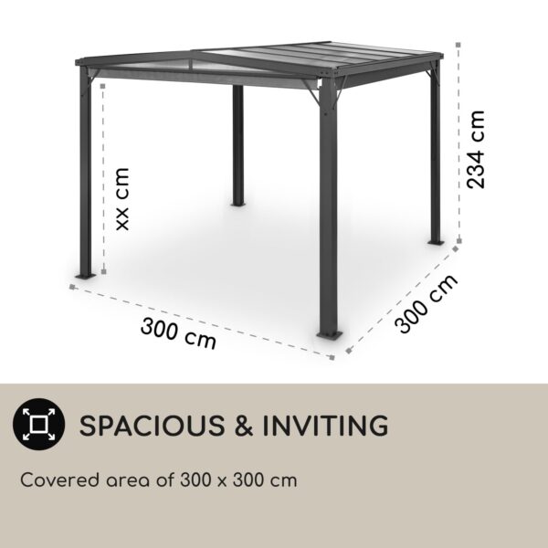 Blumfeldt Pantheon Cortina Solid Sky, pergola, prístrešok, 3 x 3 m, polykarbonát