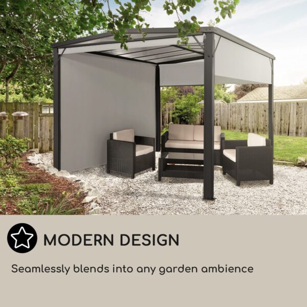 Blumfeldt Pantheon Cortina Solid Sky, pergola, prístrešok, 3 x 3 m, polykarbonát - Image 3