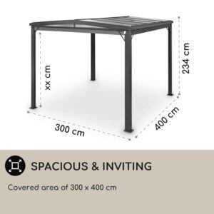 Blumfeldt Pantheon Cortina Solid Sky, pergola, prístrešok, 3 x 4 m, polykarbonát