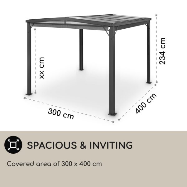 Blumfeldt Pantheon Cortina Solid Sky, pergola, prístrešok, 3 x 4 m, polykarbonát