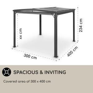 Blumfeldt Pantheon Cortina Solid Sky, pergola, prístrešok, 3 x 4 m, polykarbonát