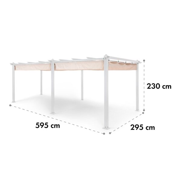 Blumfeldt Pantheon, pergola, hliníková štvorhranná rúrka, 3 × 6 m, 4 rohové stĺpiky, nepremokavá - Image 3