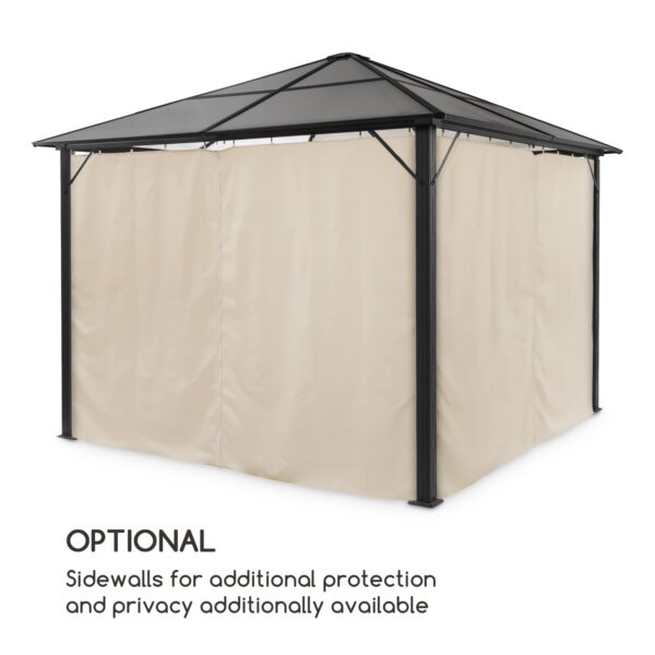Blumfeldt Pantheon Solid Sky Ambient Solar, altánok, sivá strecha, 3 x 3 m, polykarbonát, hliník