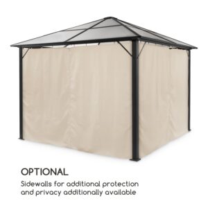 Blumfeldt Pantheon Solid Sky Ambient Solar, altánok, sivá strecha, 3 x 3 m, polykarbonát, hliník