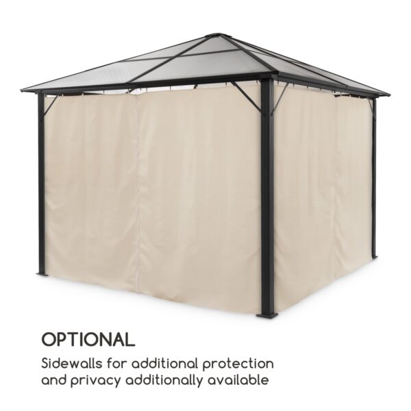 Blumfeldt Pantheon Solid Sky Ambient Solar, altánok, sivá strecha, 3 x 3 m, polykarbonát, hliník