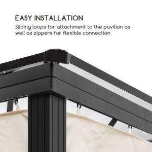 Blumfeldt Pantheon Solid Sky, bočné steny pergoly, 4 steny, 3 x 4 m, 140 g/m²