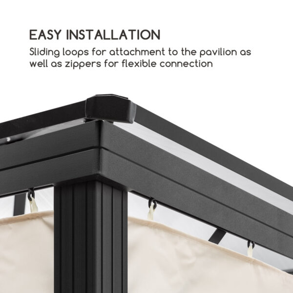 Blumfeldt Pantheon Solid Sky, bočné steny pergoly, 4 steny, 3 x 4 m, 140 g/m²