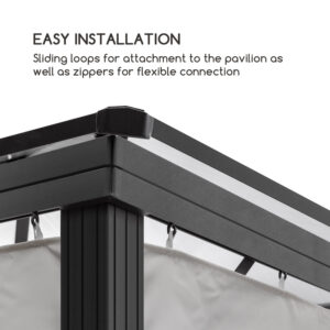 Blumfeldt Pantheon Solid Sky, bočné steny pergoly, 4 steny, 3 x 4 m, 140 g/m²