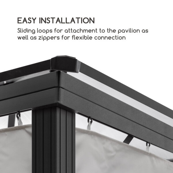 Blumfeldt Pantheon Solid Sky, bočné steny pergoly, 4 steny, 3 x 4 m, 140 g/m²