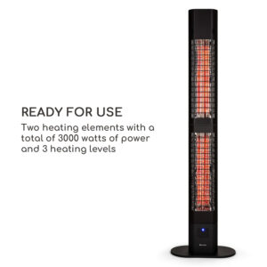 Blumfeldt Heat Guru 3000, sálavý ohrievač, 3000 W, IP54, na vonkajšie použitie, diaľkové ovládanie