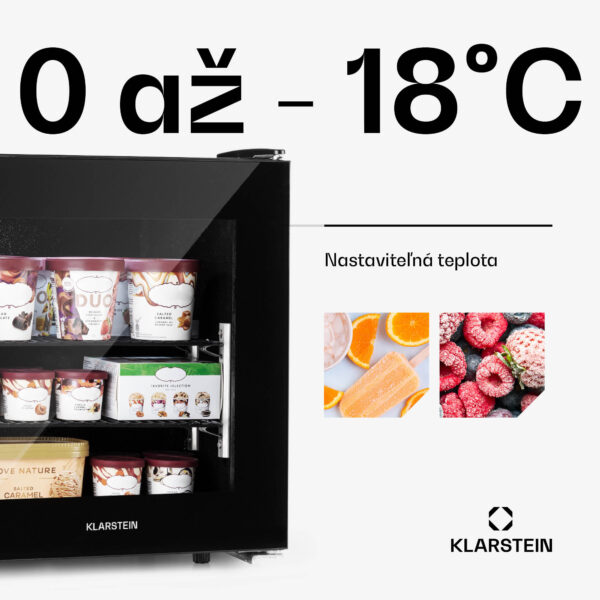Klarstein IceAge 36, mraznička, 36 l, energet. trieda E, 2 úrovne, termostat, sklenená predná časť - Image 2