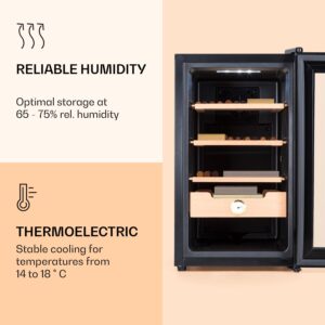 Klarstein El Presidente 48, humidor na cigary, 48 l, 2 zásuvky, 1 priehradka z cédrového dreva