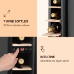 Klarstein Vinovilla 7 built-in Uno Onyx, vstavaná vinotéka, čierne sklo, nehrdzavejúca oceľ