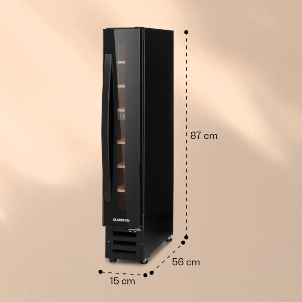 Klarstein Vinovilla 7 built-in Uno Onyx, vstavaná vinotéka, čierne sklo, nehrdzavejúca oceľ - Image 3