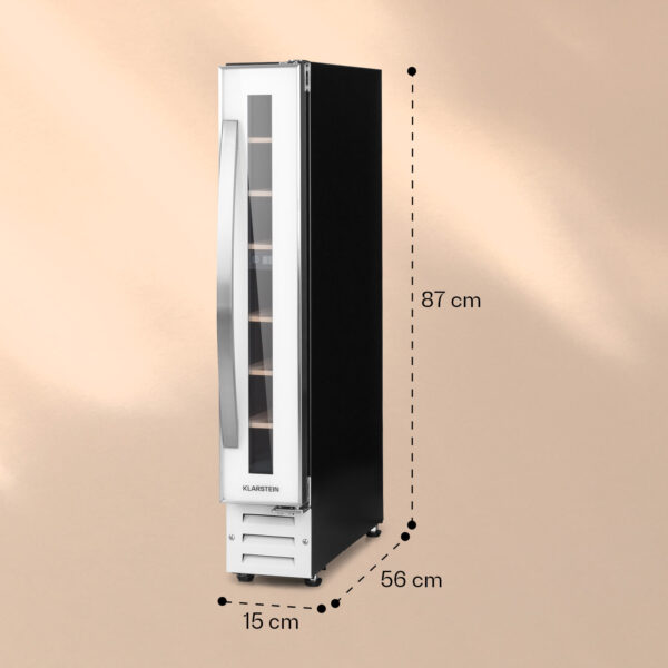 Klarstein Vinovilla 7 built-in Uno Quartz, vstavaná vinotéka, biele sklo, nehrdzavejúca oceľ - Image 3