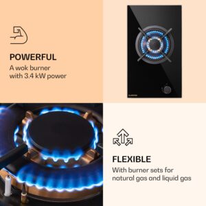 Klarstein Goldflame, plynová varná doska, 1 wok horák, sklokeramika