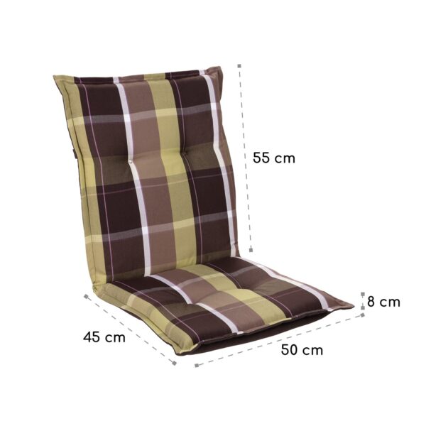 Blumfeldt Prato, poduška s nízkou zadnou časťou, na nižšie polohovacie kreslo, na záhradnú stoličku, polyester, 50 x 100 x 8 cm, 2 x poduška - Image 2