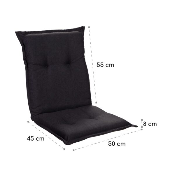 Blumfeldt Prato, poduška s nízkou zadnou časťou, na nižšie polohovacie kreslo, na záhradnú stoličku, polyester, 50 x 100 x 8 cm, 2 x poduška - Image 2