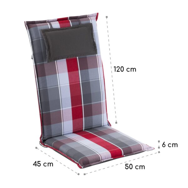 Blumfeldt Donau, čalúnenie, čalúnenie na stoličku, vysoké operadlo, záhradná stolička, polyester, 50x120x6cm - Image 2