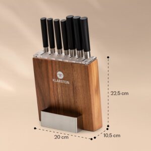 Klarstein Kitano 8-dielna sada nožov so stojanom 7 nožov oceľ, elegantný drevený blok