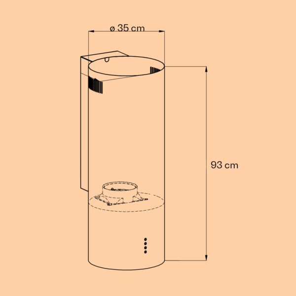 Klarstein Barella, digestor, 38 cm, 557 m³/h, LED, biely - Image 3