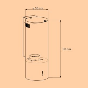 Klarstein Barella, digestor, 38 cm, 518 m³/h, LED, biely
