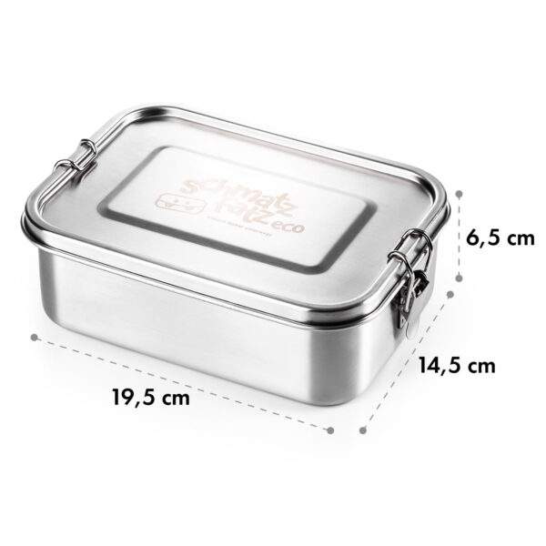 Klarstein schmatzfatz eco, desiatová dóza, 1200 ml, 19,5 × 14,5 × 6,5 cm (Š × V × H), ušľachtilá oceľ - Image 3