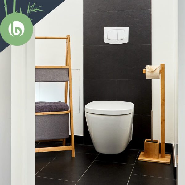 Blumfeldt WC garnitúra, vrátane toaletnej kefy, 23 × 74 × 19,5 cm, odolná proti vlhkosti, bambus - Image 2