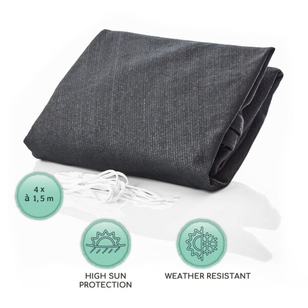 Blumfeldt Obdĺžniková slnečná clona, 2 x 3 m, s upevňovacími okami, polyester, priedušná - Image 2