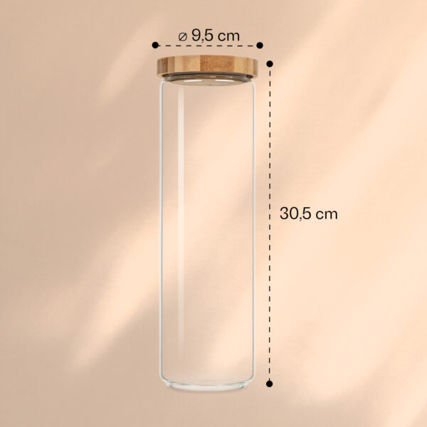 Klarstein Skladovacia nádoba, s bambusovým uzáverom, 1700 ml, stohovateľná, vzduchotesná - Image 3