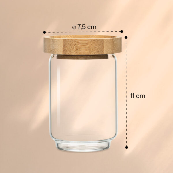 Klarstein Skladovacia nádoba, s bambusovým uzáverom, 250 ml, stohovateľná, vzduchotesná - Image 3