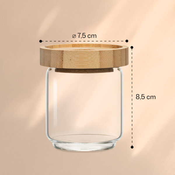 Klarstein Skladovacia nádoba, s bambusovým uzáverom, 200 ml, stohovateľná, vzduchotesná - Image 3