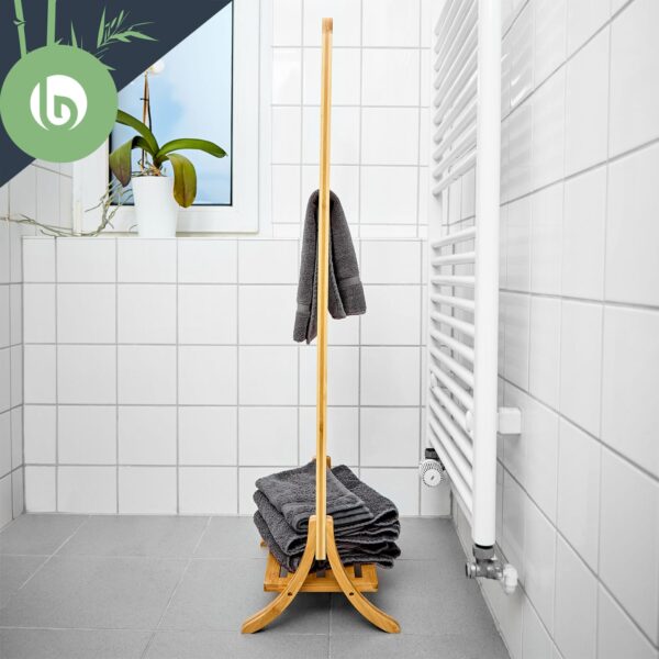Blumfeldt Vešiak uteráky, 3 tyčky uteráky, 40 x 104,5 x 27 cm, rebríkový dizajn, bambus - Image 3