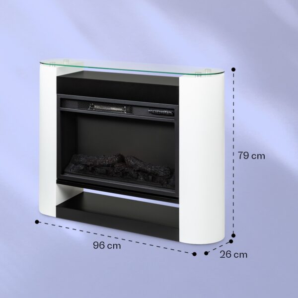 Klarstein Studio 10 Arc, elektrický krb, 1800 W, LED plamene, ventilátor, diaľkové ovládanie - Image 3