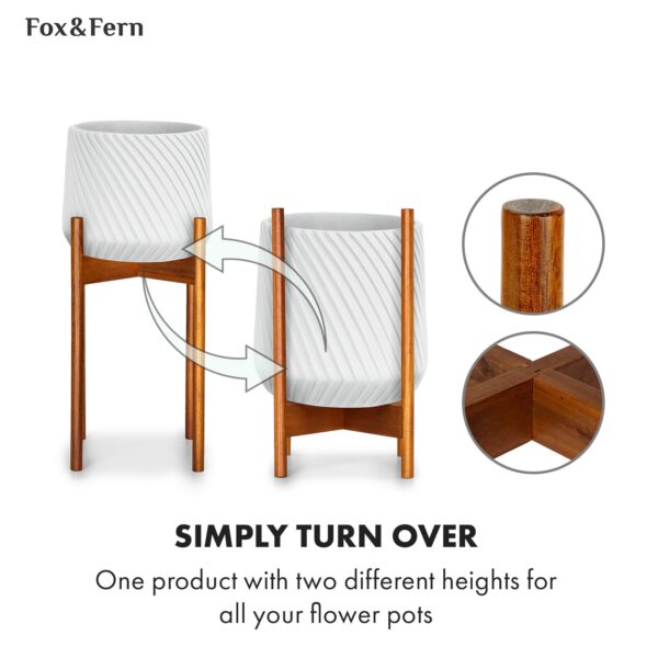 Fox & Fern Zeist, stojan na rastliny, 2 výšky, kombinovateľný, zásuvný dizajn, prírodný - Image 2